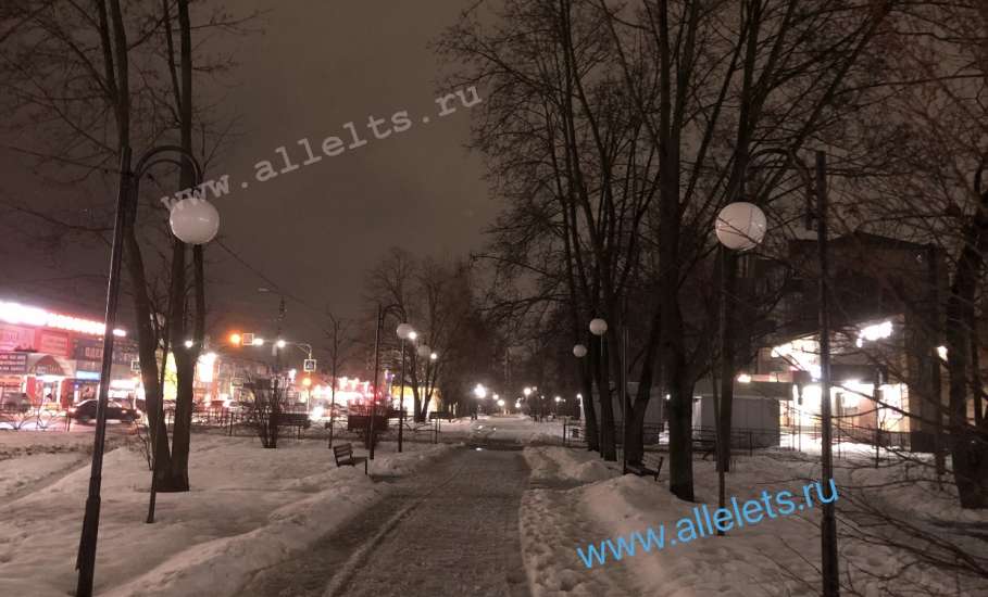 Больше половины фонарей не светят в сквере Харченко в Ельце долгое время!