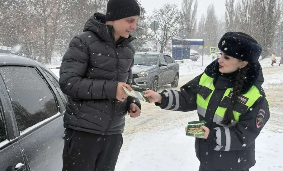 В Липецкой области сотрудники Госавтоинспекции поздравляли водителей с Днём защитника Отечества!