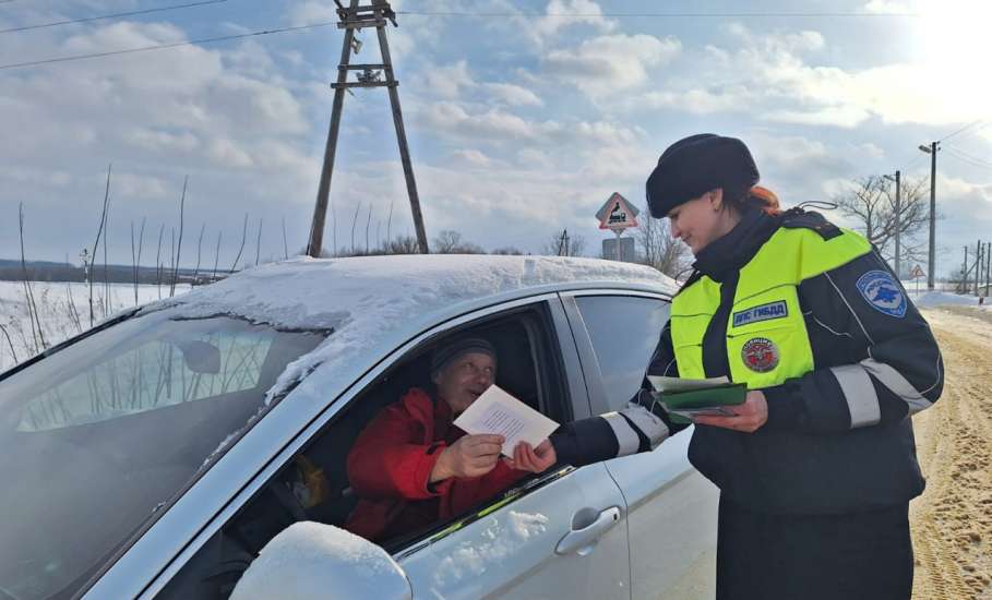 В Липецкой области сотрудники Госавтоинспекции поздравляли водителей с Днём защитника Отечества!