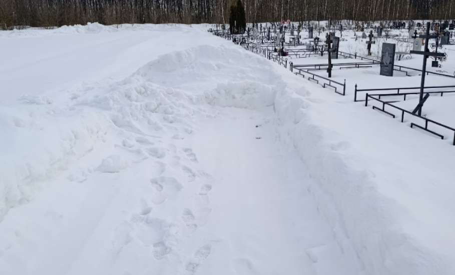 Жители Ельца возмущены не расчищенными от снега дорожками на новом кладбище!