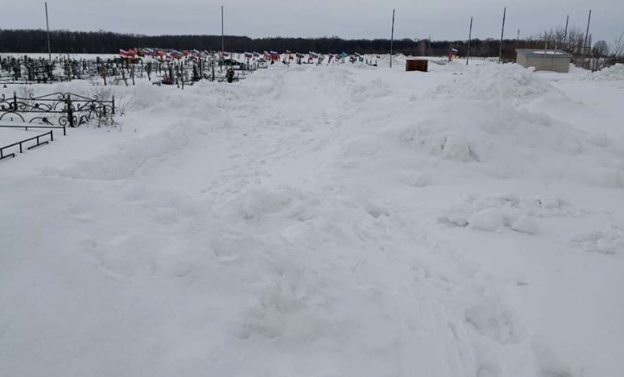 Жители Ельца возмущены не расчищенными от снега дорожками на новом кладбище!