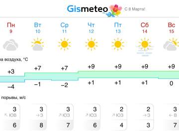 Прогноз погоды на следующую неделю в Ельце. Солнечно!