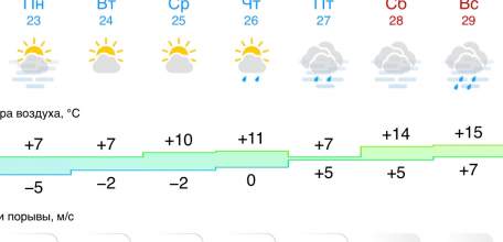 Прогноз погоды на следующей неделе в Ельце