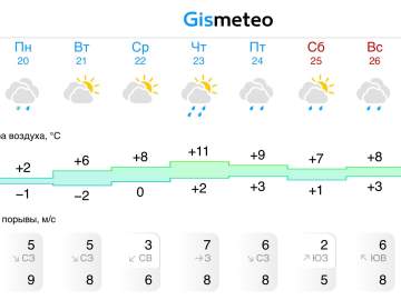 Прогноз погоды на следующую неделю