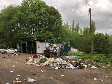 Полная антисанитария наблюдается сейчас в Ельце на площадках по сбору мусора