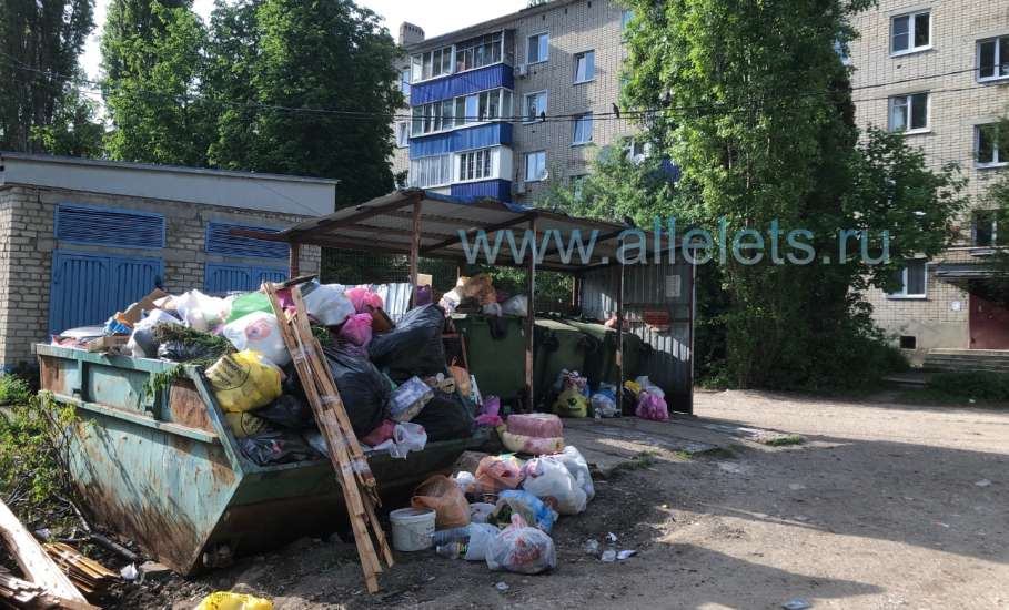 По улице Свердлова в Ельца не могут решить проблему со своевременным вывозом мусора!