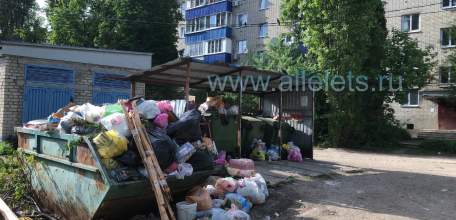 По улице Свердлова в Ельца не могут решить проблему со своевременным вывозом мусора!