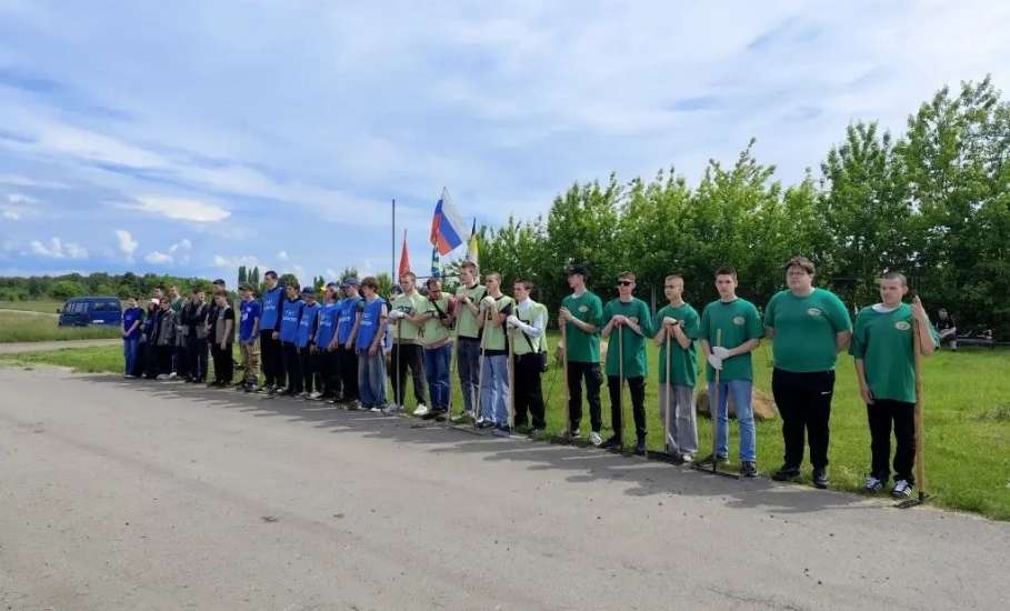 На Аллее Славы города Ельца прошел очередной субботник
