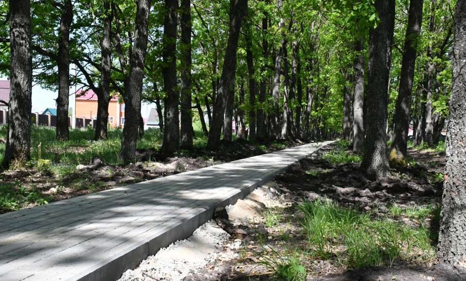 В Елецком округе выполняются работы по обустройству сквера