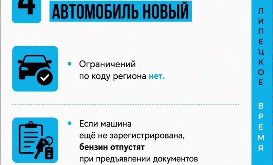С сегодняшнего дня в Липецкой области стал действовать временный режим отпуска бензина!