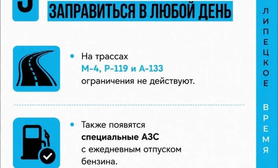 С сегодняшнего дня в Липецкой области стал действовать временный режим отпуска бензина!