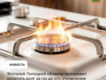 3,6 тыс. жителей Липецкой области получат уведомления о наличии долга за газ!