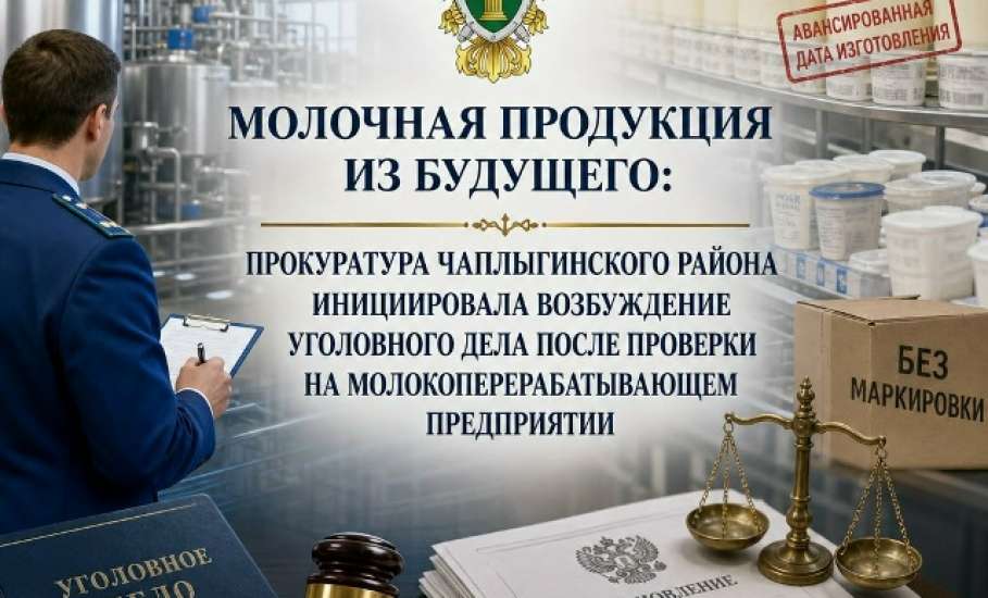 Молочная продукция из будущего: прокуратура Чаплыгинского района инициировала возбуждение уголовного дела после проверки на молокоперерабатывающем предприятии