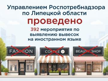В Липецкой области продолжается борьба с вывесками на иностранном языке