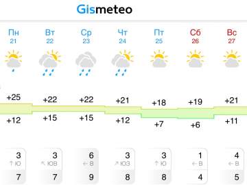 Прогноз погоды в Ельце на следующей неделе