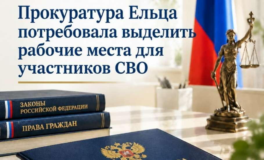 Прокуратура Ельца потребовала выделить рабочие места для участников СВО