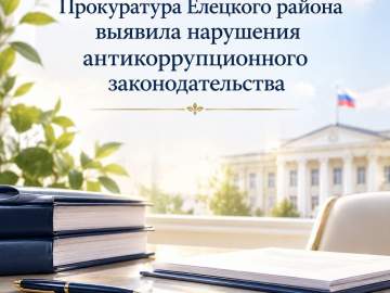 Прокуратура Елецкого района выявила нарушения антикоррупционного законодательства