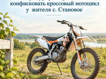 Прокурор потребовал конфисковать кроссовый мотоцикл у  жителя с. Становое
