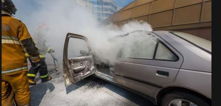 Загорание автомобиля в Елецком районе