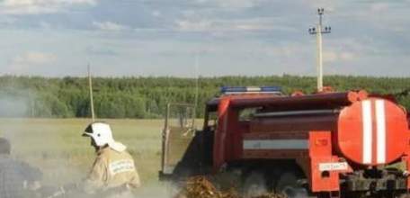 Загорание сена в Елецком районе