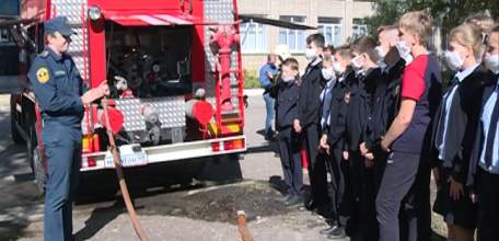 В школе № 23 города Ельца прошли учения по пожарной безопасности