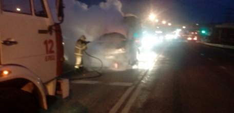 Загорание автомобиля в г. Елец