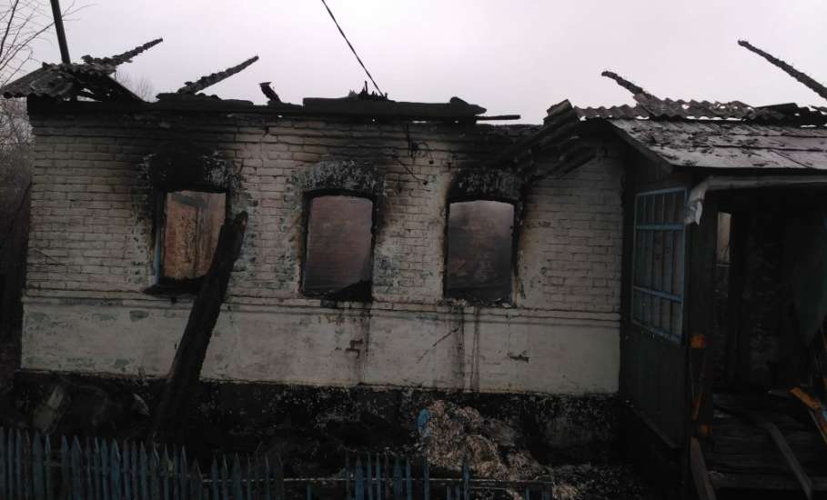 Загорание дома в Елецком районе