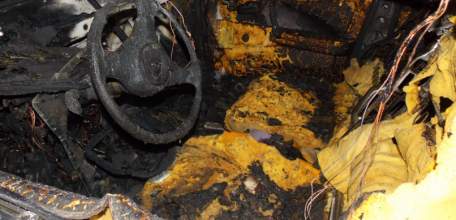 Загорание автомобиля в г. Елец