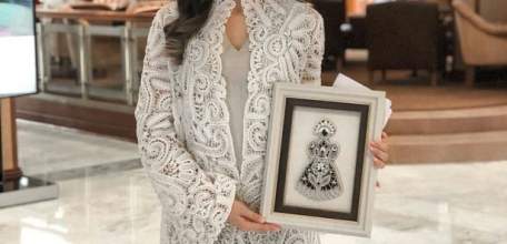 Ольга Ломакина представила изделия фабрики «Елецкие кружева» на конкурсе «Мисс Россия 2018»