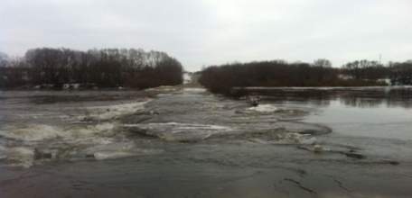 Подтопление участка дороги у н.п. Талица Елецкого района
