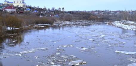 В Ельце уровень воды в р. Быстрая Сосна поднялся до 4 метров